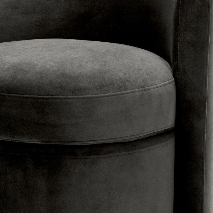 Stool Arcadia roche dark grey velvet