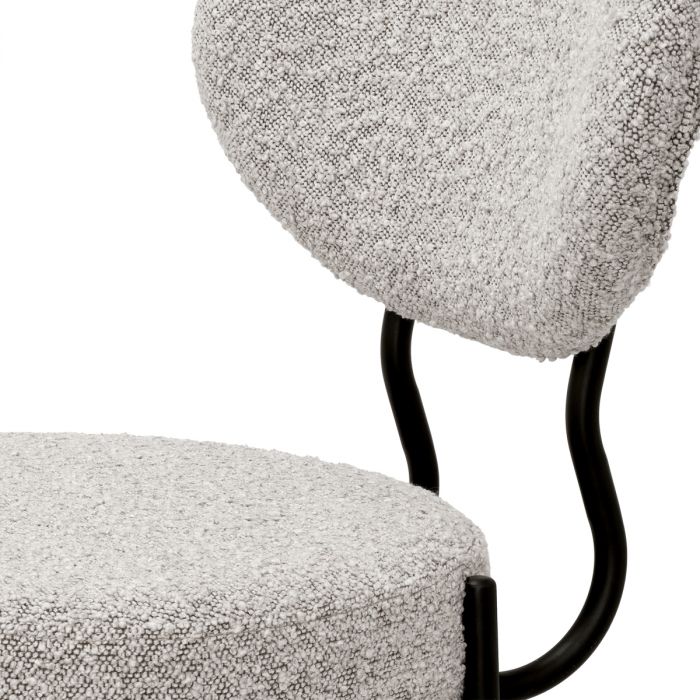 Dining Chair Vicq bouclé grey set of 2