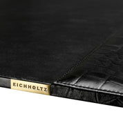 Desk Blotter Scaleo croco embossed black leather