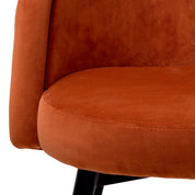 Silla de comedor Chloé savona terciopelo naranja juego de 2