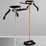 Dressboy McKinsey vintage brass finish black leath
