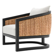Silla Aruba clásica acabado negro algas marinas naturales sentier crema