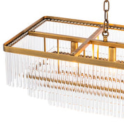 Chandelier East rectangular antique brass finish