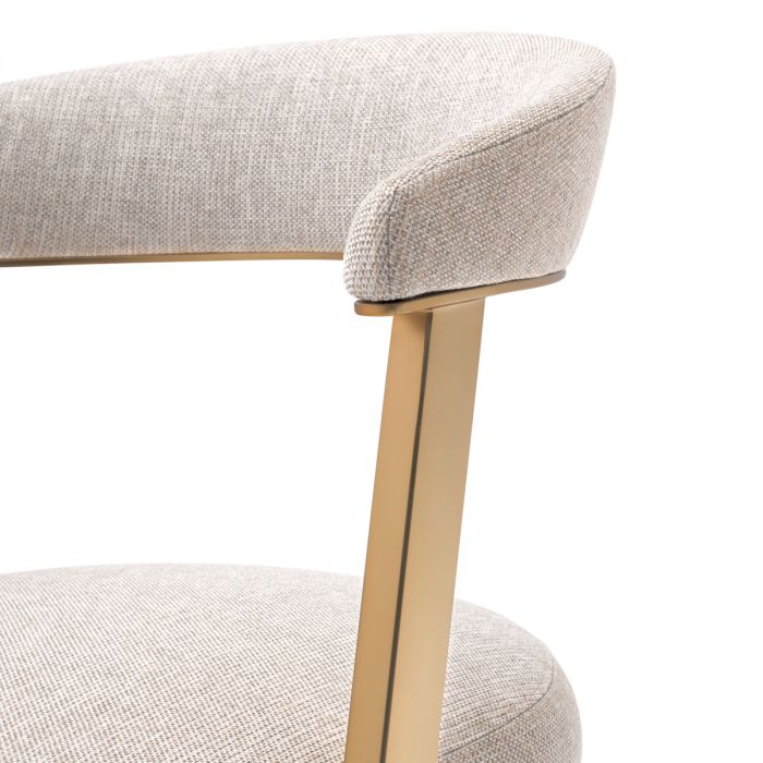 Dining Chair Dexter brushed brass finish loki natural