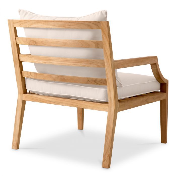 Outdoor Chair Hera natural teak flores off-white