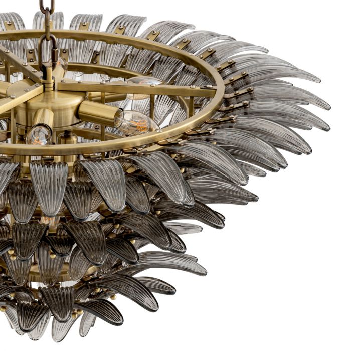 Chandelier Italo light brushed brass finish