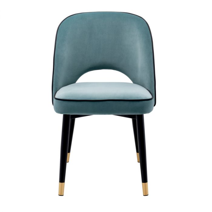 Silla de comedor Cliff savona terciopelo azul juego de 2