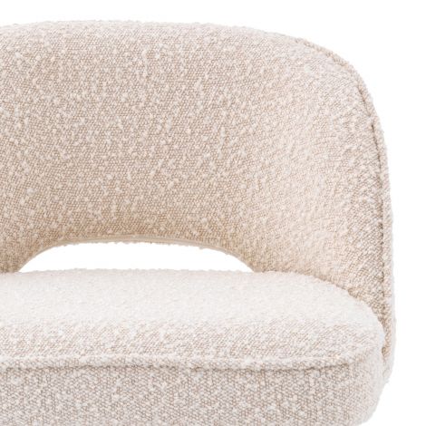 Taburete alto Cliff bouclé crema juego de 2