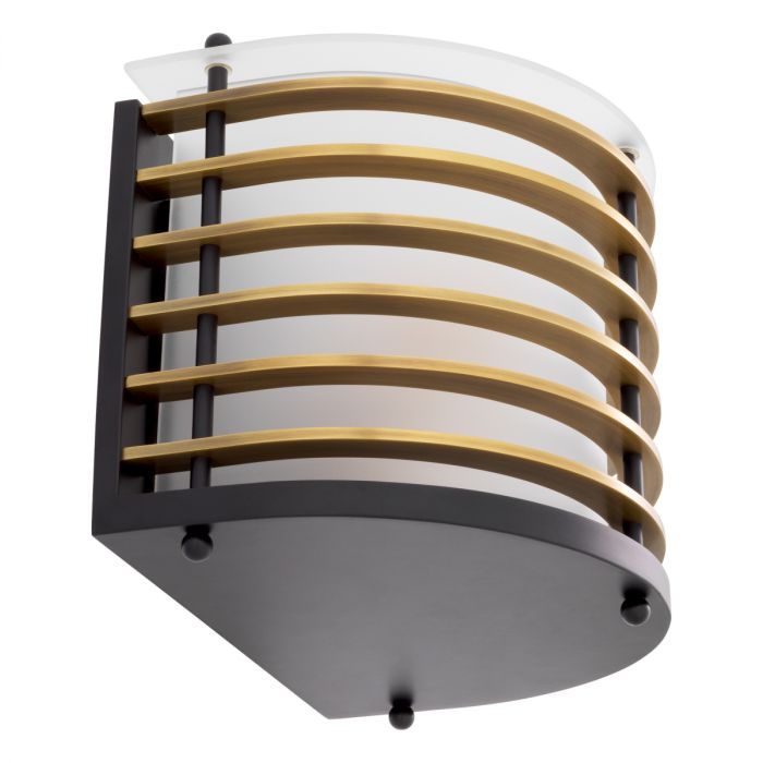 Wall Lamp Logan black finish frosted glass