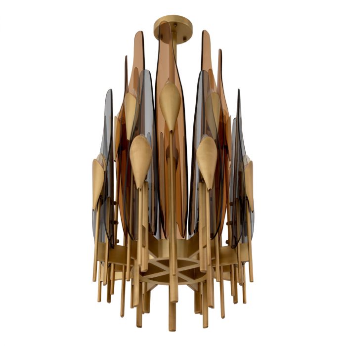 Chandelier Sky vertical antique brass finish