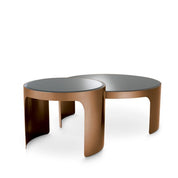 Coffee Table Piemonte brush copper finish set of 2