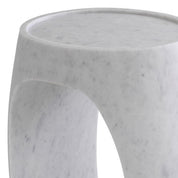 Side Table Clipper high honed white marble