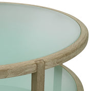 Mesa de centro para exterior Anthony de teca envejecida