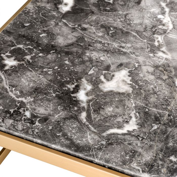 Side Table La Quinta brushed brass finish grey mar