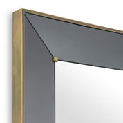 Mirror Bellana antique brass finish smoke glass