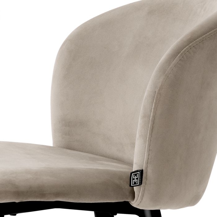 Bar Stool Volante roche beige velvet