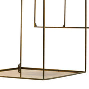 Wall Rack Deco square vintage brass finish set of 2