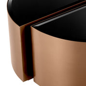 Side Table Astra brushed copper finish set of 2