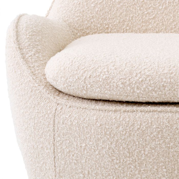 Swivel Chair Cupido bouclé cream
