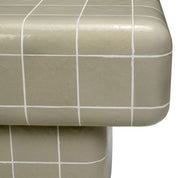 Mesa auxiliar de exterior Mateo gris claro