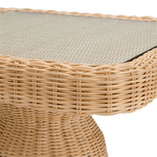 Side Table Tiago natural rattan incl glass top