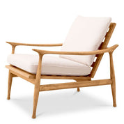 Outdoor Chair Manzo natural teak flores off-white incl cushions