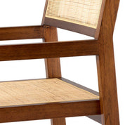 Silla de comedor Dinant clásica marrón