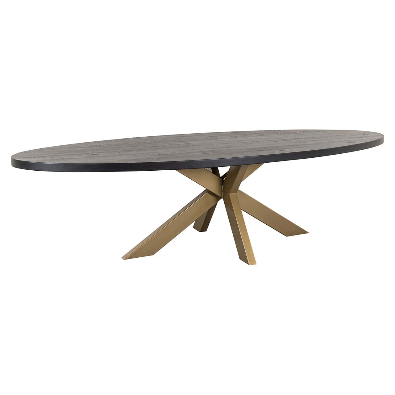 Mesa de comedor Watson negra 235 con pata de araña dorada (negra)