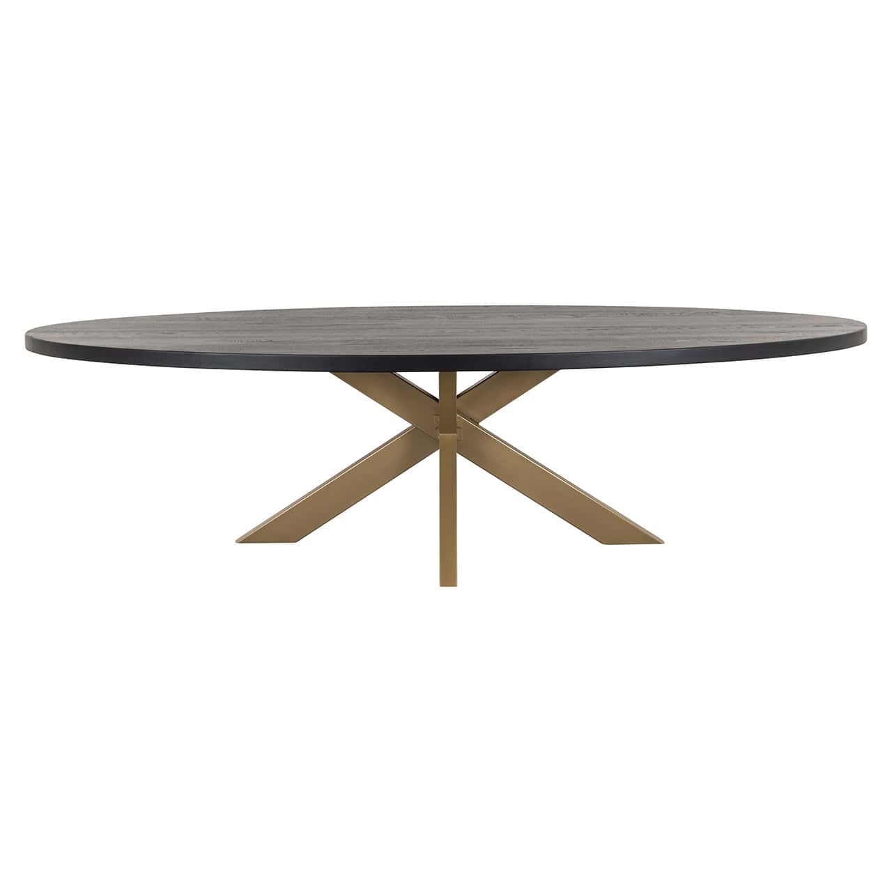 Mesa de comedor Watson negra 235 con pata de araña dorada (negra)