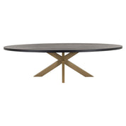 Mesa de comedor Watson negra 235 con pata de araña dorada (negra)