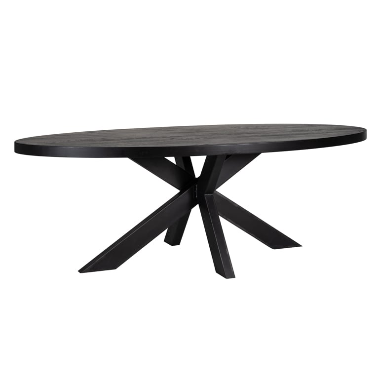 Mesa de comedor Watson negra 300 con pata de araña negra (Negro)