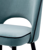 Silla de comedor Cliff savona terciopelo azul juego de 2
