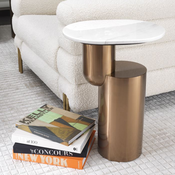 Side Table Tosca brushed copper finish