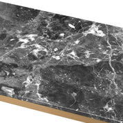Coffee Table Criss Cross brushed brass finish grey marble