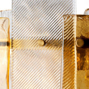 Lámpara de araña Cassiano estructura de cristal acabado latón antiguo