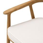 Silla de comedor de exterior Beale teca natural flores blanco roto