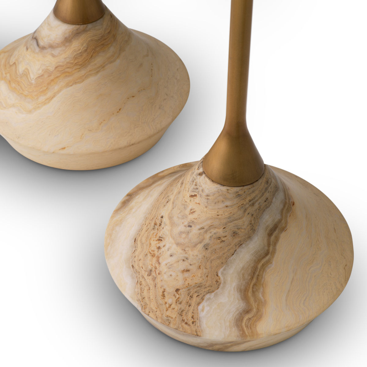 Mesa auxiliar de ónix de Puglia, juego de 2