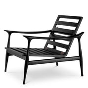Chair Manzo classic black finish bouclé grey incl cushions