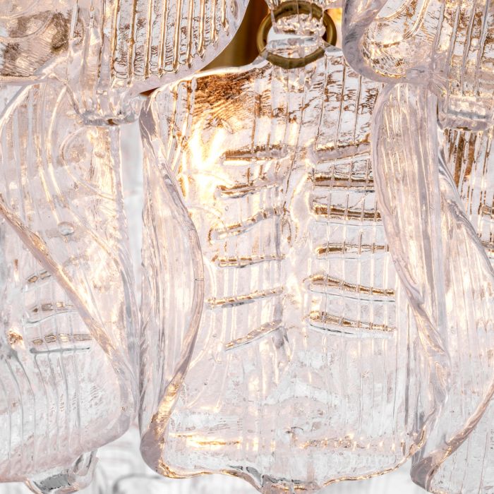 Lámpara de araña Solange de cristal transparente