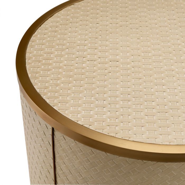 Side Table Napa Valley woven washed oak veneer