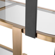 Cabinet Clio Round brushed brass finish