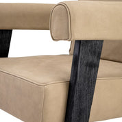 Chair Milo high black oak beige nubuck