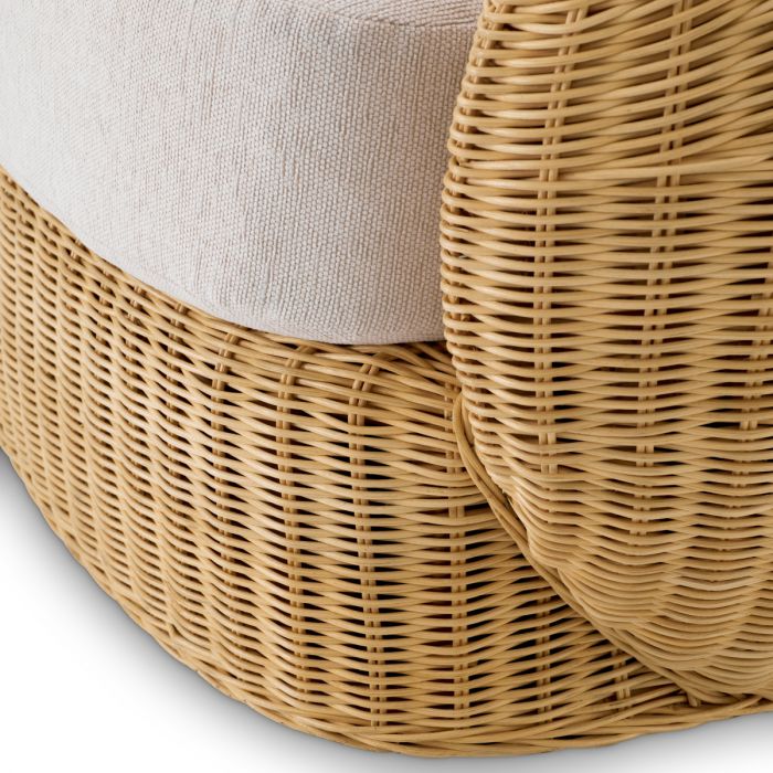 Swivel Chair Rafael natural rattan sentier cream