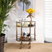 Trolley Townhouse brushed brass finish smoke glass