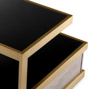 Side Table Kuboa brushed brass finish