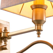 Wall Lamp Ellington antique brass finish incl shade