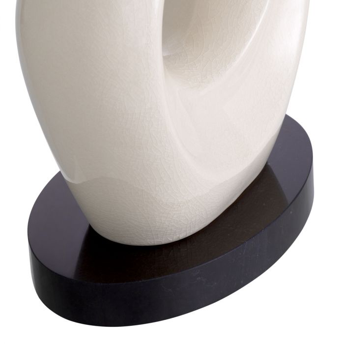 Table Lamp Macias crackled white ceramic incl shade