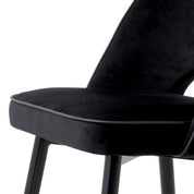 Silla de comedor Cliff Roche terciopelo negro juego de 2