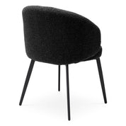 Dining Chair Lloyd with arm bouclé black set of 2
