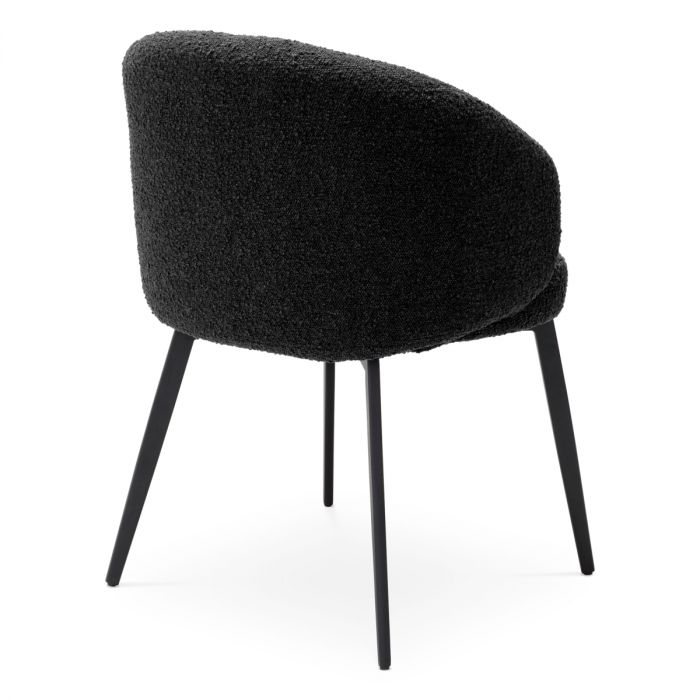 Dining Chair Lloyd with arm bouclé black set of 2